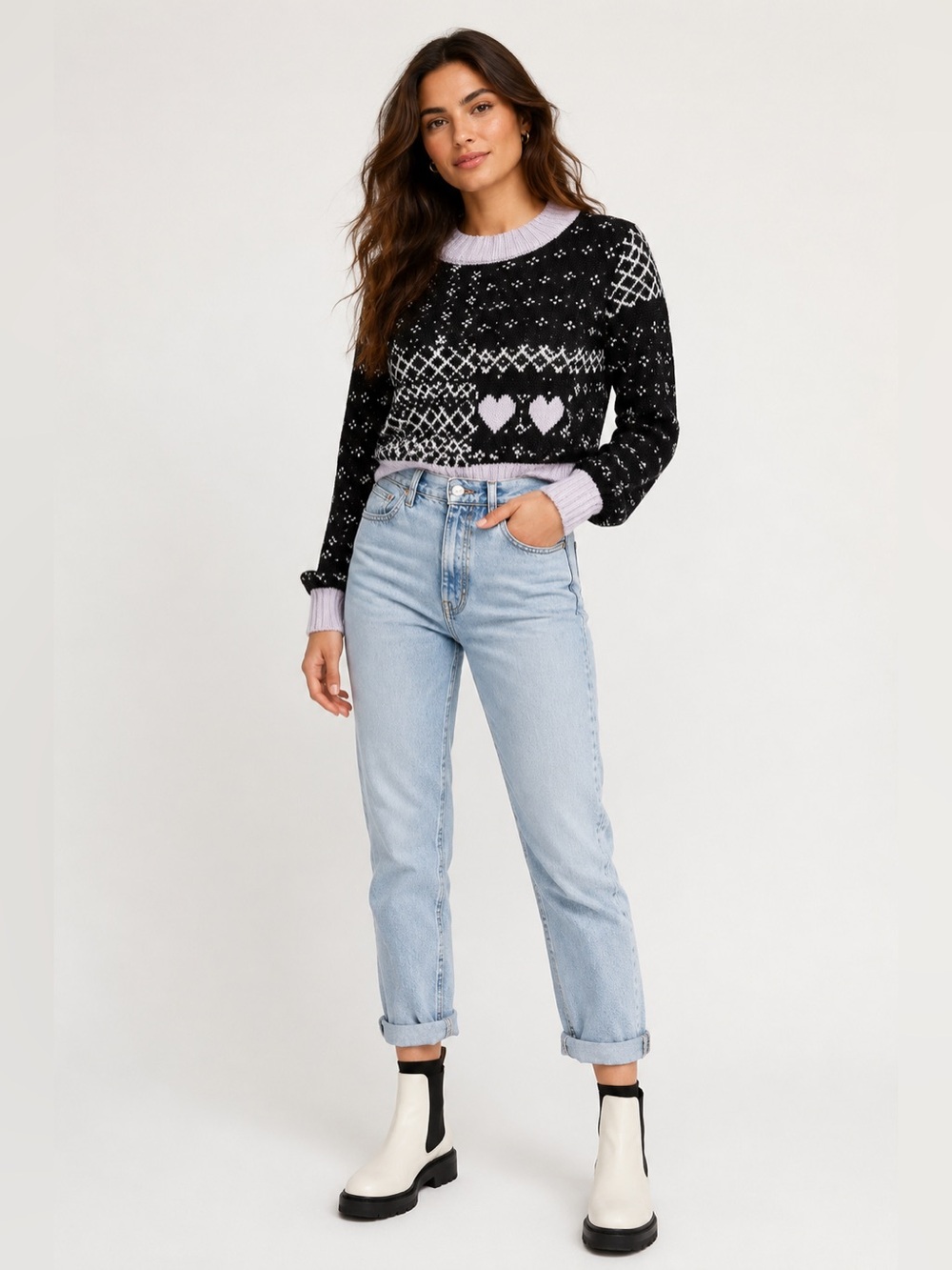 Free People snow globe Wool blend alpaca pullover sweater M